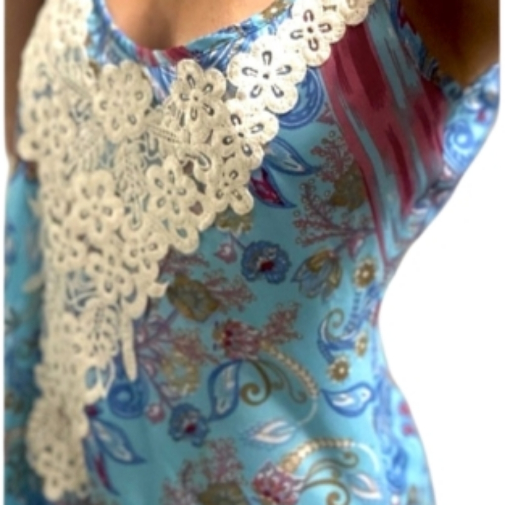 Vintage MAUI Love Jetty Strappy Maxi Embroided Silk Dress. Rare Find. Handmade
